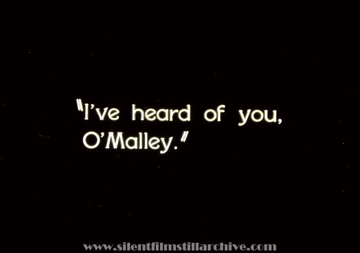 Frame enlargement of an intertitle from THE MAKING OF O'MALLEY (1925).