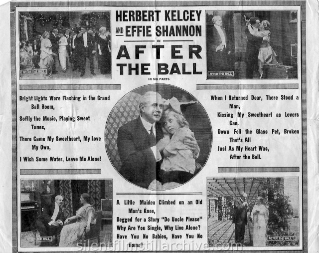 Movie herald of Herbert Kelcey and Effie Shannon in AFTER THE BALL (1914)