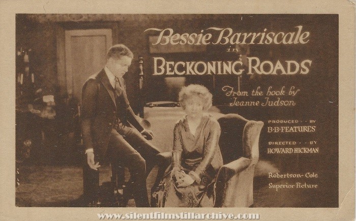 Postcard for BECKONING ROADS (1919) with Niles Welch and Bessie Barriscale