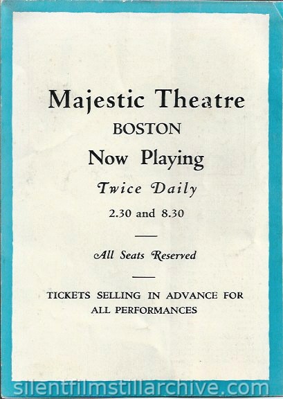 THE BIG PARADE (1925) herald from the Majestic Theatre in Boston, Massachusetts.