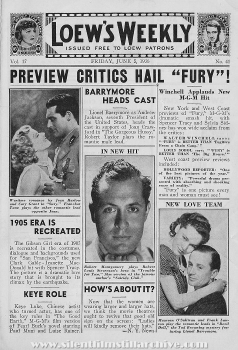 Loew's Warwick Theatre, Theatre program, June 5, 1936