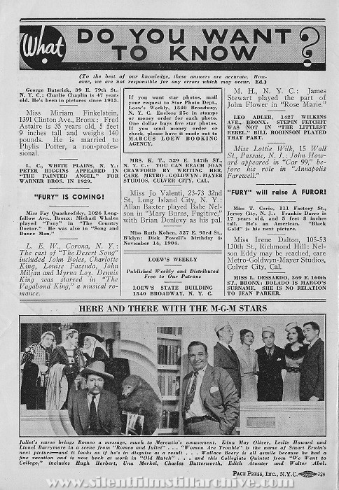 Loew's Warwick Theatre, Theatre program, June 5, 1936