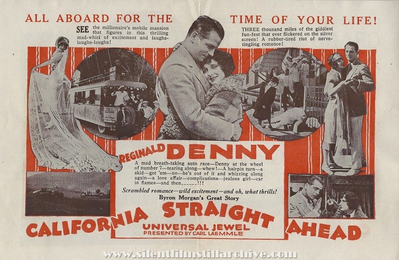Herald for CALIFORNIA STRAIGHT AHEAD (1925) with Reginald Denny and Gertrude Olmstead