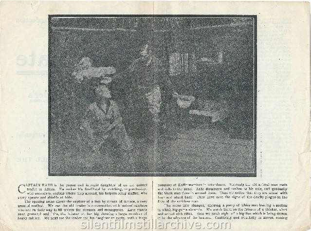 Advertising herald for CAPTAIN KATE, THE ANIMAL TRADER'S DAUGHTER (1911) with Kathlyn Williams