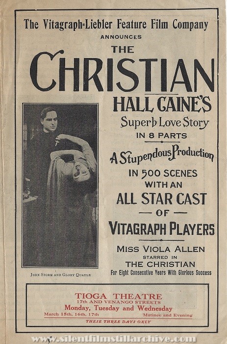Advertising Herald for THE CHRISTIAN (1914) with Earle Williams and Edith Storey