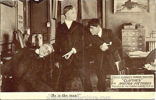 Postcard for CLOTHES (1914) with House Peters.