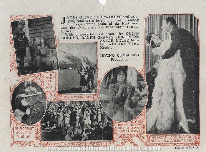 Herald for THE COUNTRY BEYOND (1926) with Olive Borden