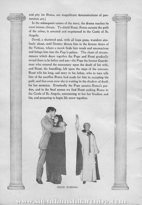 Program for THE ETERNAL CITY (1915) with Pauline Frederick and Thomas Holding