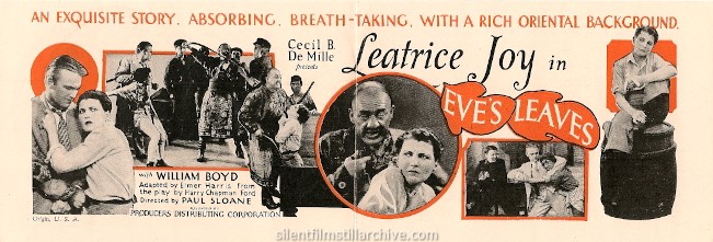 EVE'S LEAVES (1926) herald with Leatrice Joy