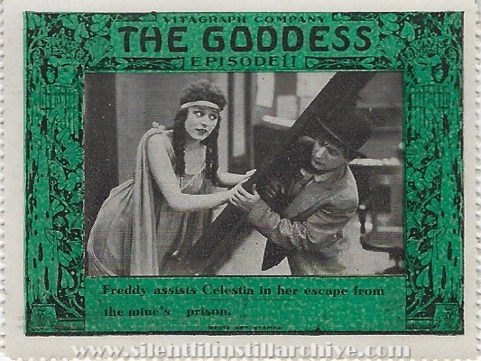 Collector stamp for THE GODDESS (1915) serial with Anita Stewart and William Dangman