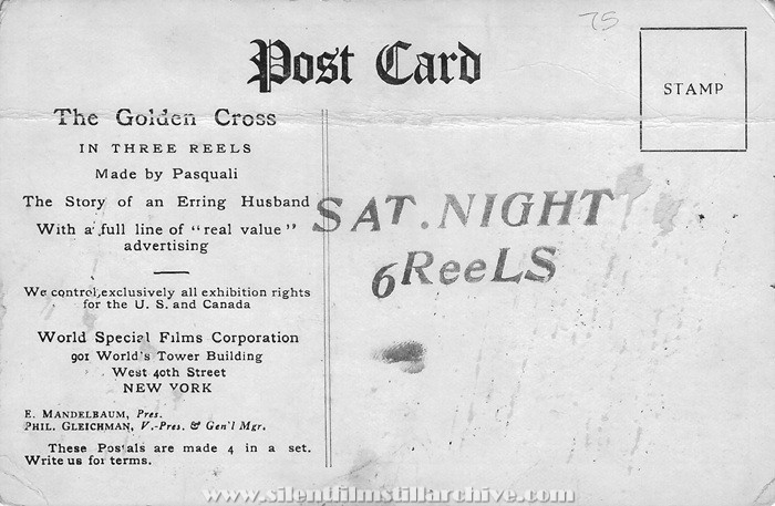 Postcard of THE GOLDEN CROSS/LA CROCETTA D'ORO (1913)