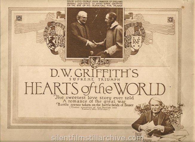 D. W. Griffith's HEARTS OF THE WORLD (1918) movie program