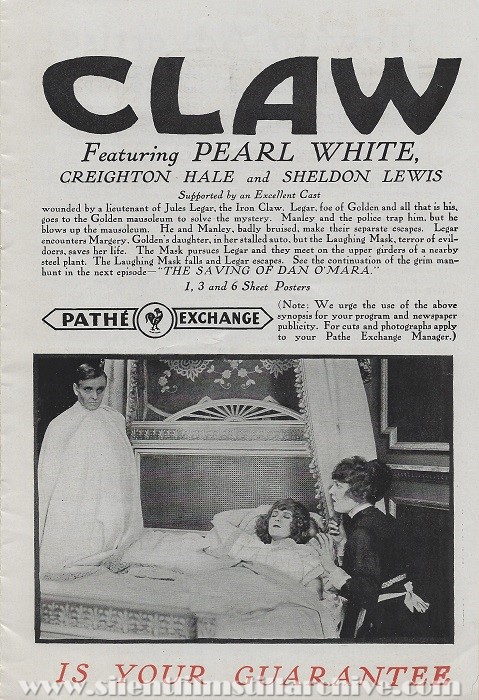 Creighton Hale and Pearl White in THE IRON CLAW (1916), chapter 2 THE LIVING DEAD