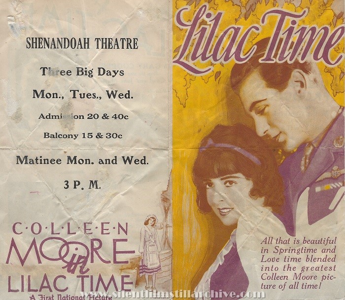 Herald for LILAC TIME (1928) with Colleen Moore and Gary Cooper
