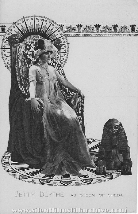 Postcard with Betty Blythe as THE QUEEN OF SHEBA (1921)