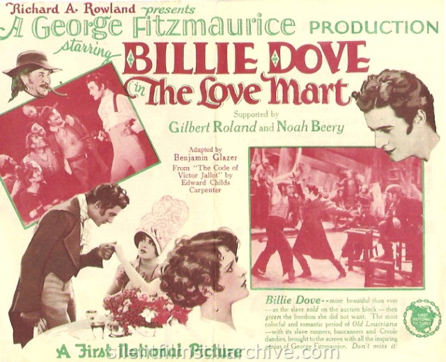 THE LOVE MART (1927) movie advertising herald with Billie Dove and Gilbert Roland