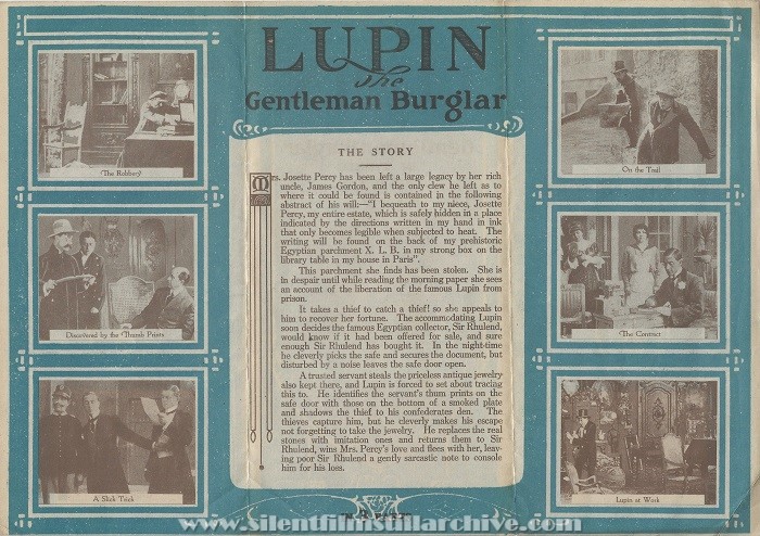 Herald for Lupin, the Gentleman Burglar [La redenzione di Raffle] (1914) with Leo Ragusi