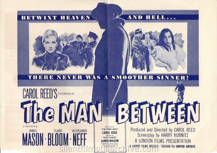 Herald for THE MAN BETWEEN (1953) with James Mason, Claire Bloom and Hildegarde Neff
