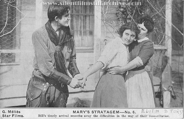Postcard for MARY'S STRATAGEM (1911) with Francis Ford and Edith Storey