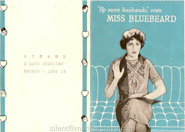 Bebe Daniels in MISS BLUEBEARD (1925) movie herald