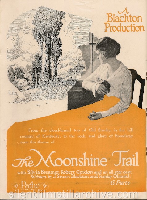 Back cover ad for MOONSHINE TRAIL (1919) with Silvia Breamer from Wid's Daily, November 2, 1919