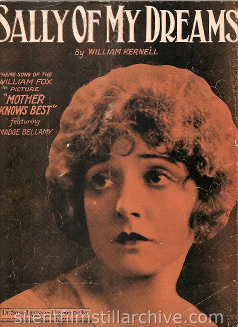 Madge Bellamy Mother Knows Best (1920) sheet music