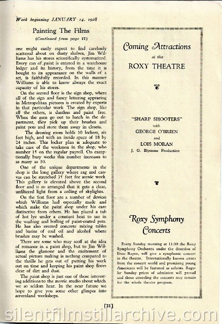 Roxy Theatre program