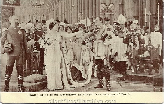 Postcard for THE PRISONER OF ZENDA (1913) with James K. Hackett and Beatrice Beckley