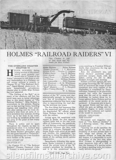 Helen Holmes in RAILROAD RAIDERS (1917)
