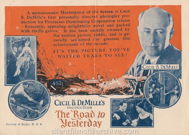 THE ROAD TO YESTERDAY (1925)