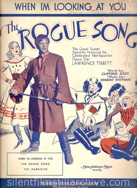 ROGUE SONG (1930 sheet music with Laurence Tibbett