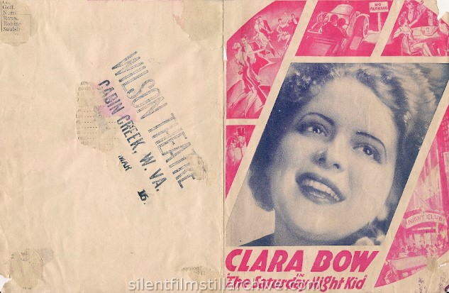 Advertising herald for THE SATURDAY NIGHT KID (1929) with Clara Bow.