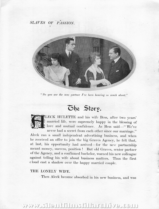 SLAVES OF PASSION [The Iron Ring] Pressbook with Edward Langford and Gerda Holmes