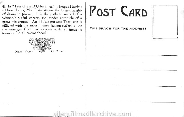 TESS OF D'URBERVILLES (1913) postcard 