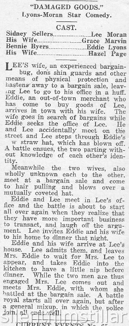 Moving Picture Weekly August 17, 1918 synopsis for DAMAGED GOODS (1918) 
