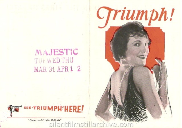 Leatrice Joy in TRIUMPH (1924) movie herald