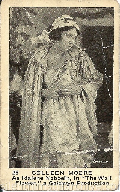 THE WALL FLOWER (1922) with Colleen Moore as Idalene Nobbein. Neilson's chocolate bar card.