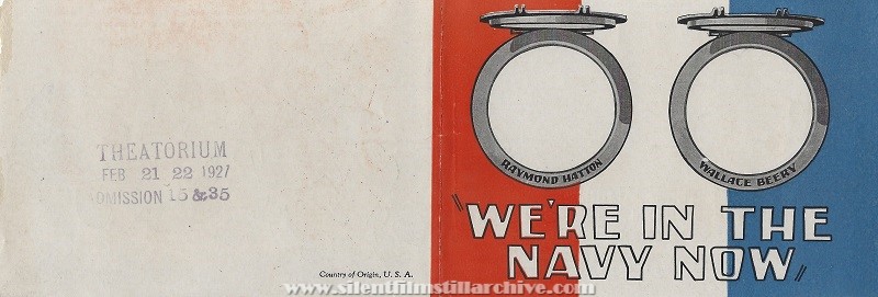 Advertising herald for WE'RE IN THE NAVY NOW (1926)
