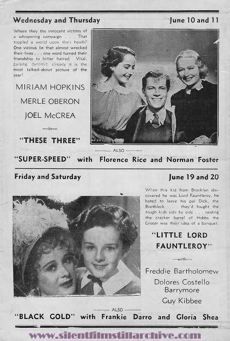 New Strand Theatre program, White Plains, New York, USA for the week beginning June 7, 1936