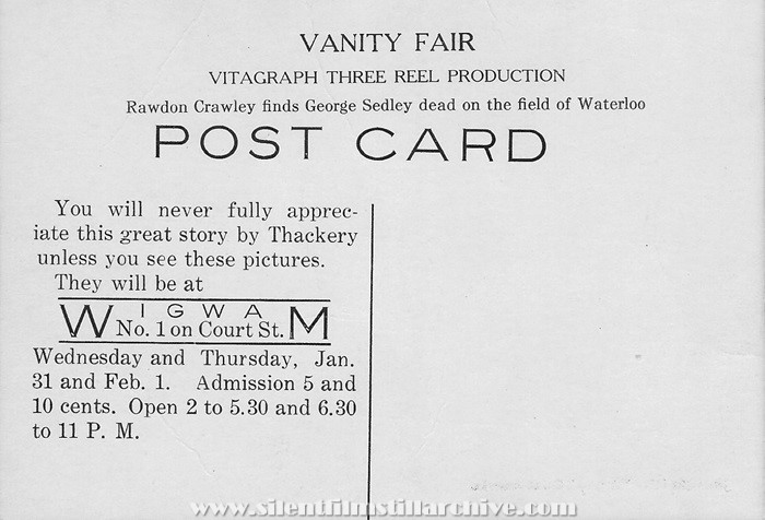 VANITY FAIR (1911) playing at the Wigwam Theater in Muskogee, Oklahoma