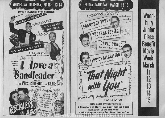 Wood Theatre program, Woodbury, New Jersey, March 11, 1946