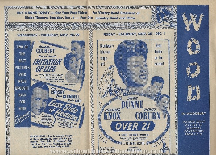 Wood Theatre program, Woodbury, New Jersey, November 26, 1945
