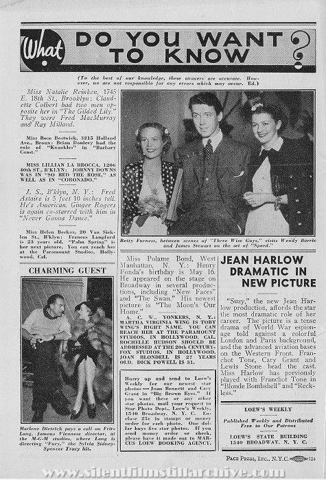 Loew's Willard Theatre program, Woodhaven, New York, May 22, 1936