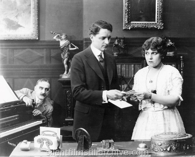 John Cossar, Bryant Washburn, and Anne Leigh in THE ALSTER CASE (1915)