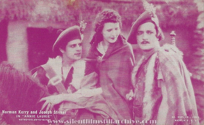 Arcade card with Joseph Striker, Patricia Avery, and Norman Kerry in ANNIE LAURIE (1928)