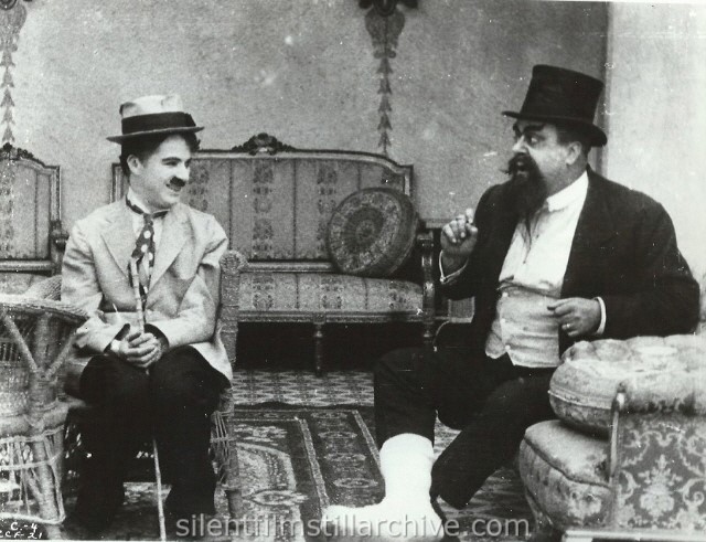 Charlie Chaplin and Eric Campbell in THE CURE (1917).