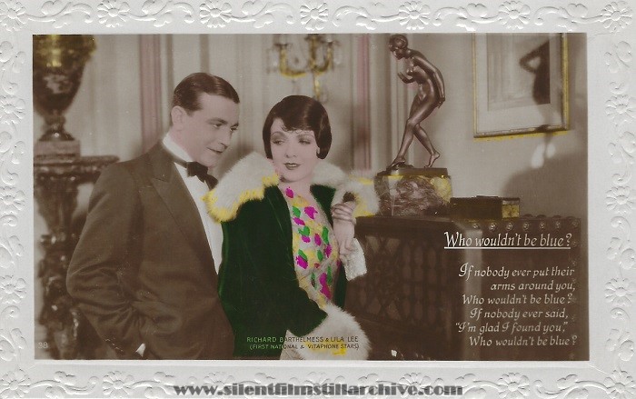 Talkie Song Series postcard for DRAG (1929) with Richard Barthelmess and Lila Lee