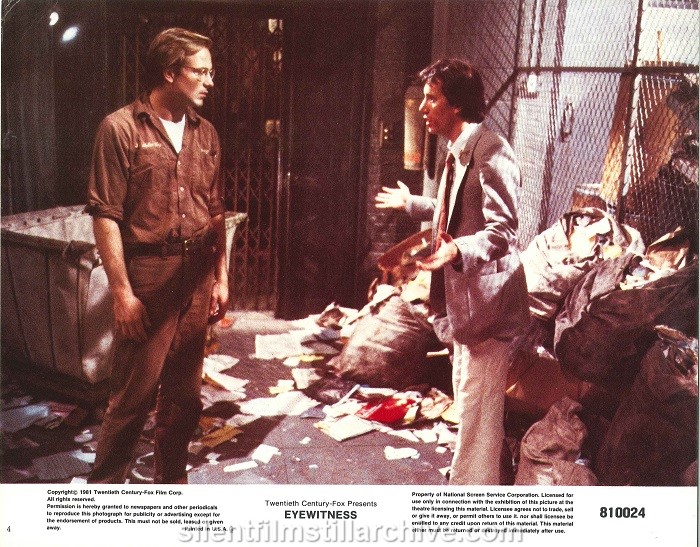 Lobby card with William Hurt and James Woods in EYEWITNESS (1981)