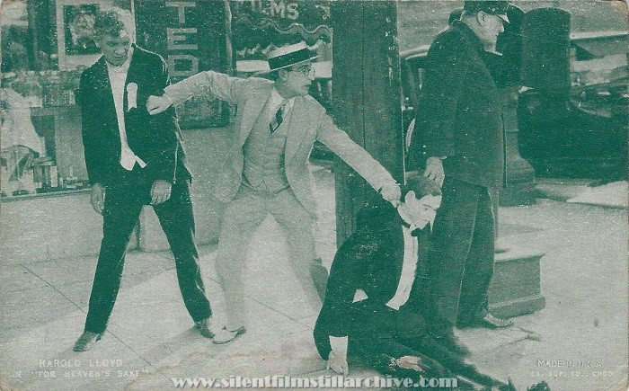Arcade card from FOR HEAVEN'S SAKE (1926) with Harold Lloyd