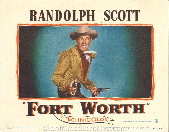 Lobby card for FORT WORTH (1951) with Randolph Scott